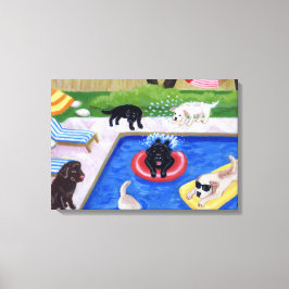 Pool Party Labradors (neu) Artwork Leinwanddruck