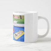 Pool-Party Labradors Spaß-Malerei Jumbo-Tasse (Rechts)