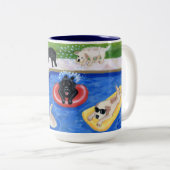 Pool-Party Labradors Zweifarbige Tasse (VorderseiteRechts)