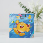 Pool Party - LÄCHELN! Einladung (Stehend Vorderseite)