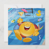 Pool Party - LÄCHELN! Einladung (Vorderseite)
