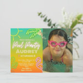 Pool Party - Landschaft Einladung (Stehend Vorderseite)