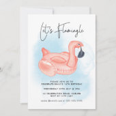 Pool Party Let's Flamingle Flamingo Teen Geburtsta Einladung (Vorderseite)