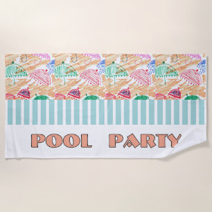 POOL PARTY Logo Strandtuch