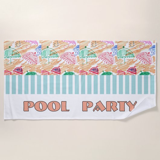 POOL-PARTY-Logo Strandtuch (Vorderseite)