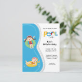 Pool-Party (Mädchen) Einladung (Stehend Vorderseite)