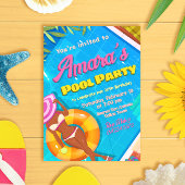 Pool Party Mädchen Einladung