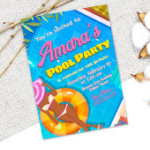 Pool Party Mädchen Einladung