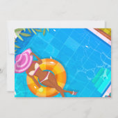 Pool-Party - Mädchen mit Foto Einladung (Rückseite)