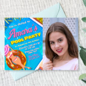 Pool Party - Mädchen mit Foto Einladung