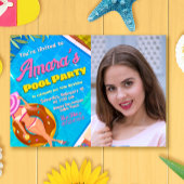 Pool Party - Mädchen mit Foto Einladung