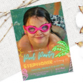 Pool Party Minimalistisch Design mit Bild Einladung