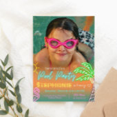 Pool Party Minimalistisch Design mit Bild Einladung