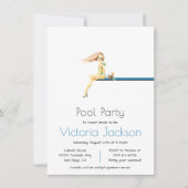 Pool Party Minimalistische Einladung (Vorderseite)