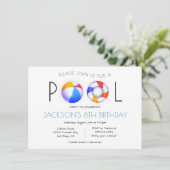 Pool Party Minimalistische Einladung (Stehend Vorderseite)