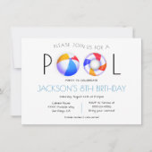 Pool Party Minimalistische Einladung (Vorderseite)