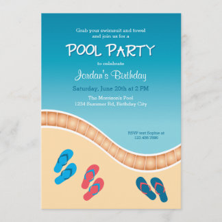 Pool-Party mit drehen Einladung