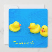 Pool-Party mit gelben Enten Einladung (Vorderseite)