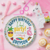 Pool-Party | Modern Summer Themed Birday Party Pappteller (Party)