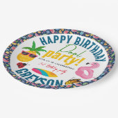 Pool-Party | Modern Summer Themed Birday Party Pappteller (Schrägansicht)