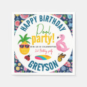 Pool-Party | Modern Summer Themed Birday Party Serviette (Vorderseite)