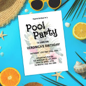 Pool Party Moderner Sommer Geburtstag Einladung