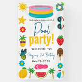 Pool-Party | Moderner Sommer zum Geburtstag Banner (Vertikal)