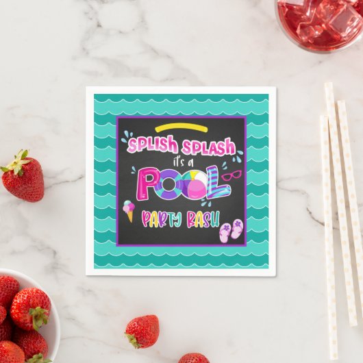 Pool Party Napkin - Girl BL Serviette (Beispiel)