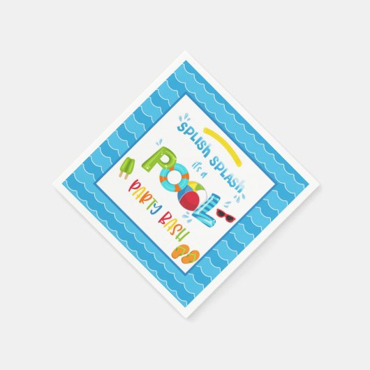 Pool Party Napkin - Junge WH Serviette (Ecke)