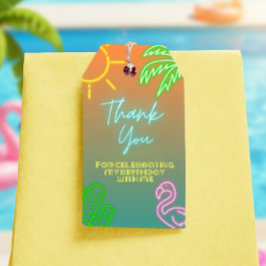 Pool Party Neon Favor Tag Geschenkanhänger