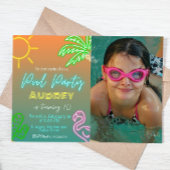 Pool Party Neon Landschaft Einladung