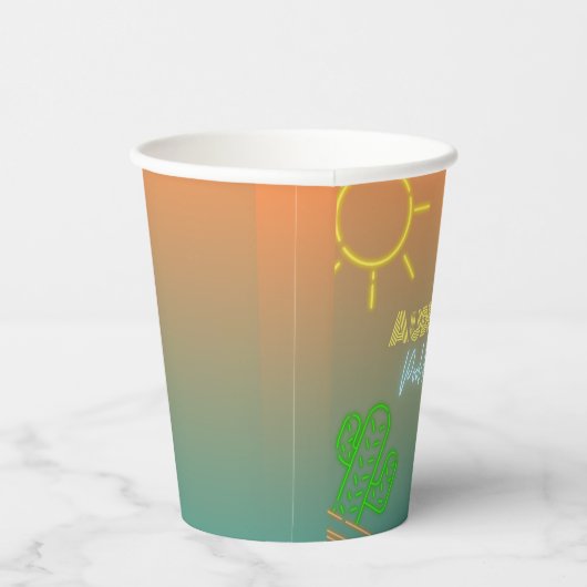 Pool Party Neon Pappbecher (Rechts)