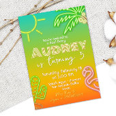 Pool Party Neon - Tropical - Aloha Einladung