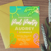 Pool Party Neon Tropical Einladung