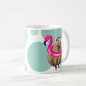 Pool Party Niedlich Capybara mit rosa Flamingo Flo Kaffeetasse (VorderseiteRechts)