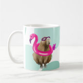 Pool Party Niedlich Capybara mit rosa Flamingo Flo Kaffeetasse (Links)