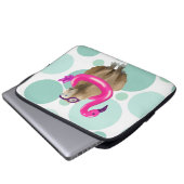 Pool Party Niedlich Capybara mit rosa Flamingo Flo Laptopschutzhülle (Vorne Knopf)