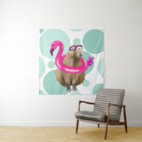 Pool Party Niedlich Capybara mit rosa Flamingo Flo