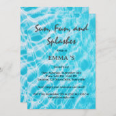 Pool-Party oder Swim-Party Einladung (Vorne/Hinten)