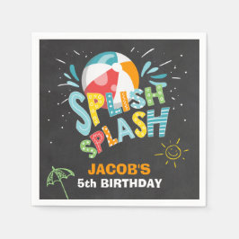 Pool Party Paper Napkins Birthday Splish Splash Serviette