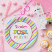 Pool-Party-Papier-Teller, Mädchen-Pool-Party-Dekor Pappteller (Party)