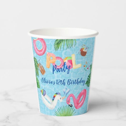 Pool-Party Pappbecher (Rückseite)