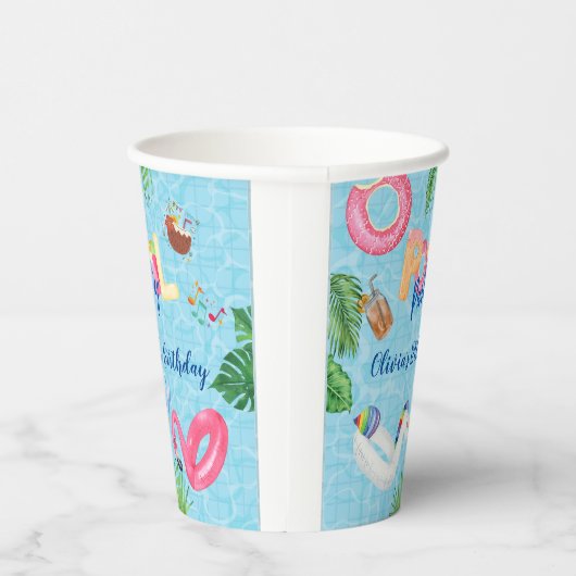 Pool-Party Pappbecher (Rechts)