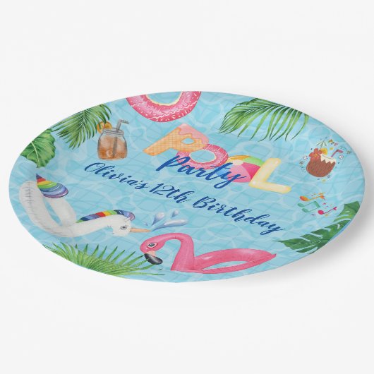 Pool-Party Pappteller (Schrägansicht)