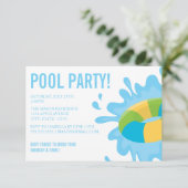 POOL-PARTY| Party Einladung (Stehend Vorderseite)