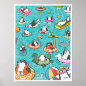 Pool Party Pinguine Poster (Vorne)