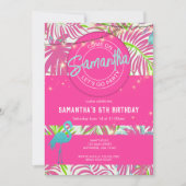 Pool Party Pink Beach Einladung (Vorderseite)