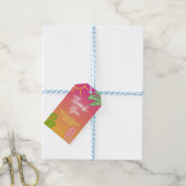 Pool Party Pink Neon Gefallen Tag Geschenkanhänger (Mit Garn)