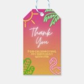 Pool Party Pink Neon Gefallen Tag Geschenkanhänger (Vorderseite)