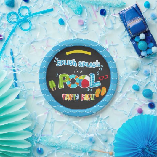 Pool Party Plate - Boy BL Pappteller (Party)